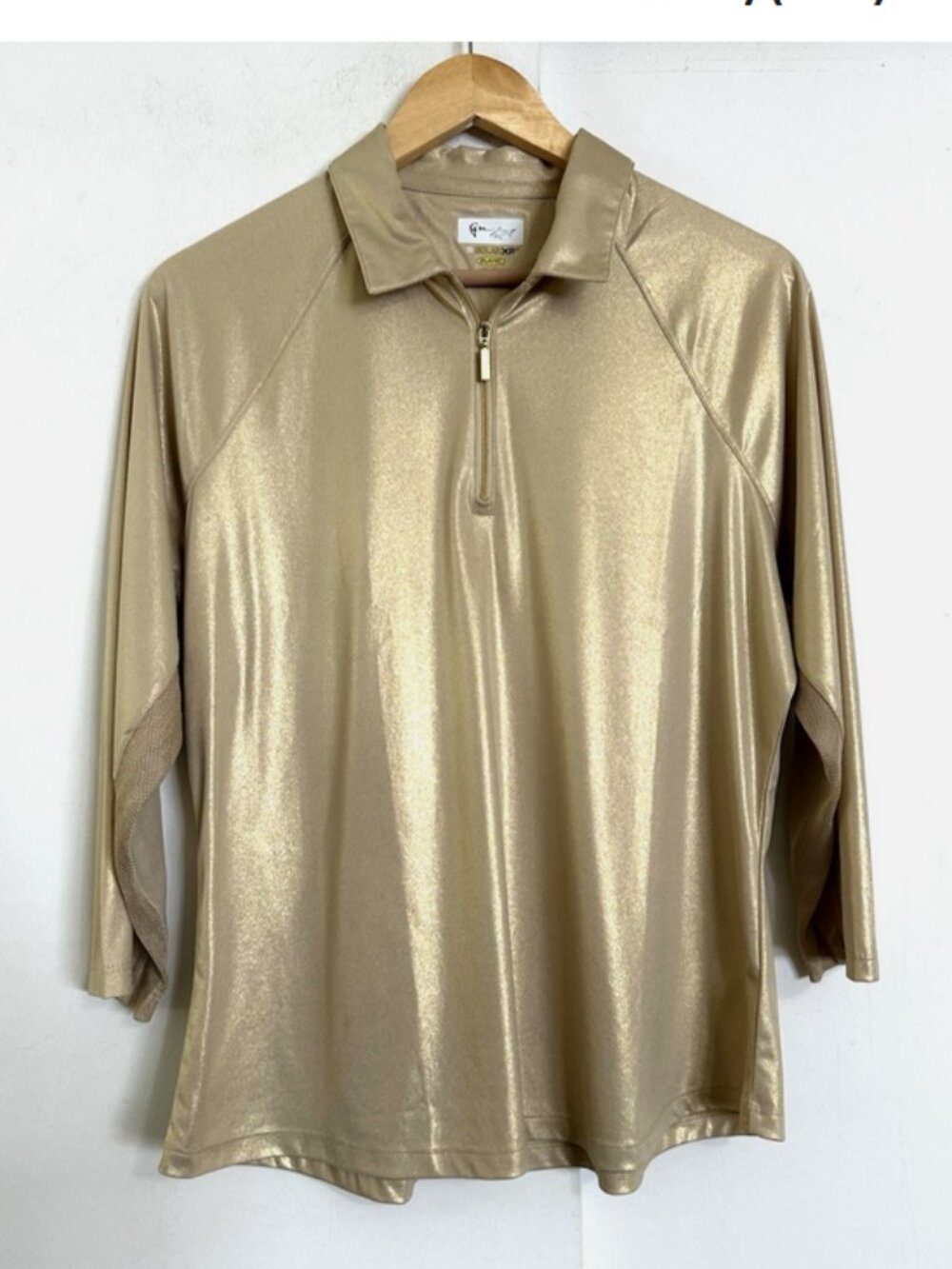 GREG NORMAN Solar XP Play Dry Gold Sun Shirt Golf XL